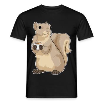 Eichhörnchen Kaffee Tasse - Männer T-Shirt - Schwarz - Vorne - AI Model Male 178 light (178cm)