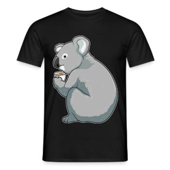 Koala Kaffee Tasse - Männer T-Shirt - Schwarz - Vorne - AI Model Male 178 light (178cm)