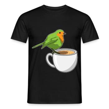 Vogel Kaffee Tasse - Männer T-Shirt - Schwarz - Vorne - AI Model Male 178 light (178cm)