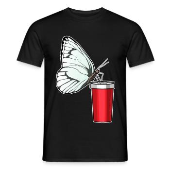 Tasse papillon à emporter - T-shirt homme - noir - Devant - AI Model Male 178 light (178cm)