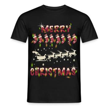 Santa Claus - Men's T-Shirt - black - Front - AI Model Male 178 light (178cm)