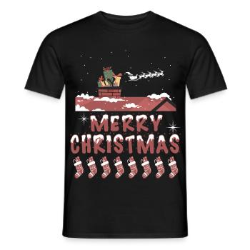 Frohes Fest zu Hause - Männer T-Shirt - Schwarz - Vorne - AI Model Male 178 light (178cm)