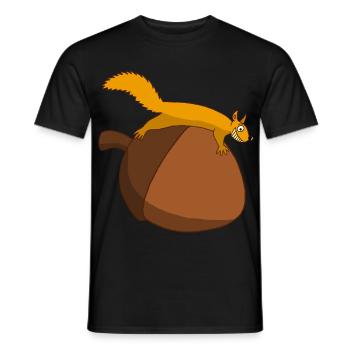 L'écureuil contre le gland - T-shirt homme - noir - Devant - AI Model Male 178 light (178cm)