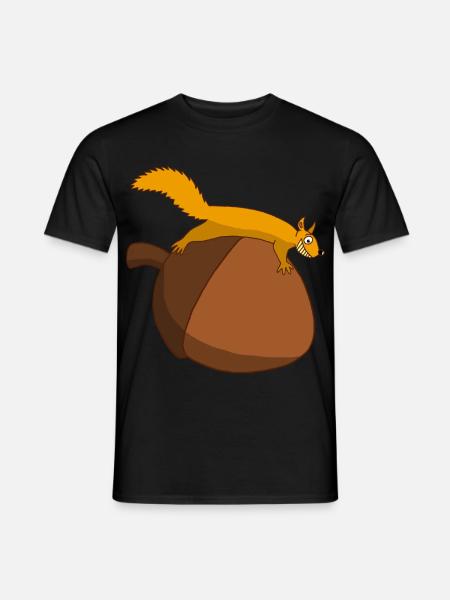 The squirrel against the glans - Men's T-Shirt - black