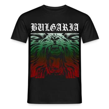 BG BULGARIA Lion Football Bulgarie Lion Armoiries - T-shirt homme - noir - Devant - AI Model Male 178 light (178cm)