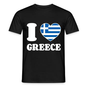 J’aime la Grèce Grèce Drapeau grec Cœur - T-shirt homme - noir - Devant - AI Model Male 178 light (178cm)