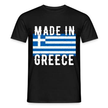 Made in Greece Greek Flag Retro Vintage - Men's T-Shirt - black - Front - AI Model Male 178 light (178cm)