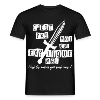 C'est pas moi... c'est les autres qui sont cons ! - T-shirt homme - noir - Devant - AI Model Male 178 light (178cm)