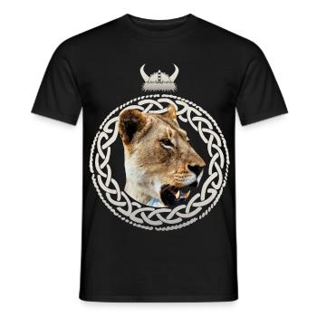 Lionne viking - T-shirt homme - noir - Devant - AI Model Male 178 light (178cm)