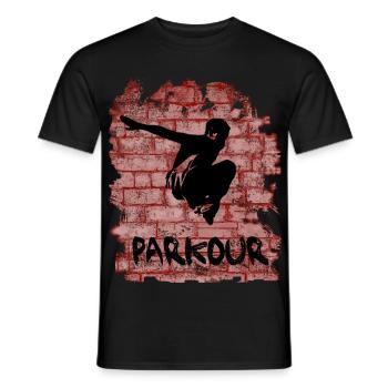Parkour - T-shirt homme - noir - Devant - AI Model Male 178 light (178cm)