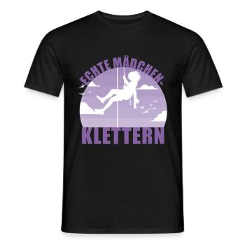 Klettern Mädchen Hobby Kletterin Berge Geschenk - Männer T-Shirt - Schwarz - Vorne - AI Model Male 178 light (178cm)