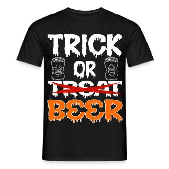 Halloween Trick or Treat Beer - Men's T-Shirt - black - Front - AI Model Male 178 light (178cm)