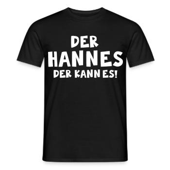 Der Hannes der kann es ! - Männer T-Shirt - Schwarz - Vorne - AI Model Male 178 light (178cm)