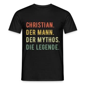 Christian Vorname Der Mann Der Mythos Die Legende - Männer T-Shirt - Schwarz - Vorne - AI Model Male 178 light (178cm)