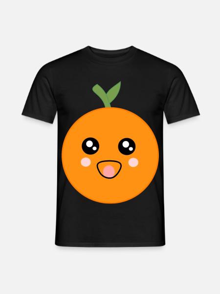 Excited Kawaii Orange Funny Gift Idea - Männer T-Shirt - Schwarz