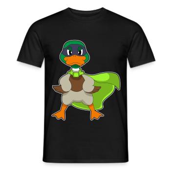 Duck Superhero Cloak - Men's T-Shirt - black - Front - AI Model Male 178 light (178cm)