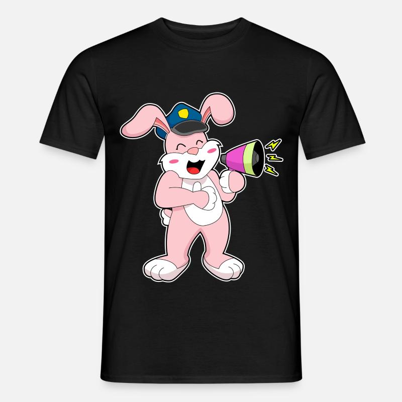 Rabbit Policier Microphone - T-shirt homme - noir