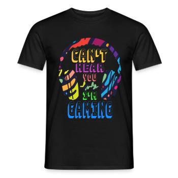 Can't hear you I'm Gaming - Lustiges Video Gamer Geschenk - Männer T-Shirt - Schwarz - Vorne - AI Model Male 178 light (178cm)