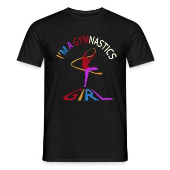 Je suis une fille de gymnastique - T-shirt homme - noir - Devant - AI Model Male 178 light (178cm)