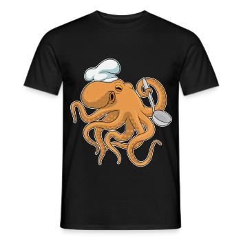 Octopus Cooking Cooking Spoon - Men's T-Shirt - black - Front - AI Model Male 178 light (178cm)