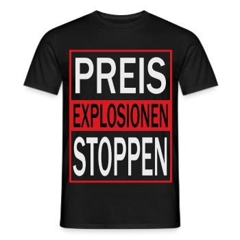 Preisexplosionen Stoppen - Männer T-Shirt - Schwarz - Vorne - AI Model Male 178 light (178cm)