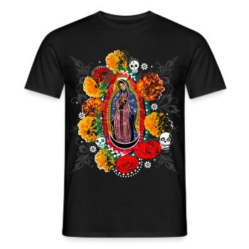 Halloween Day of the Dead Guadalupe - Men's T-Shirt - black - Front - AI Model Male 178 light (178cm)