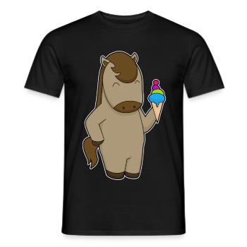 Pferd Waffeleis - Männer T-Shirt - Schwarz - Vorne - AI Model Male 178 light (178cm)