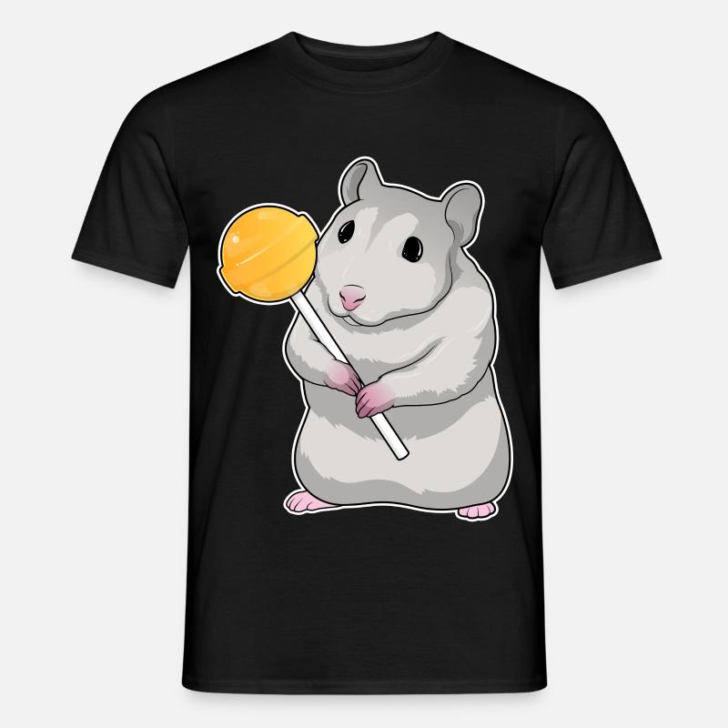 Hamster Lutscher - Männer T-Shirt - Schwarz