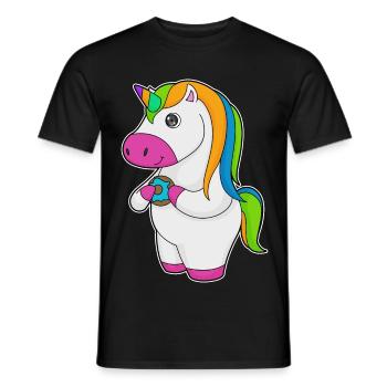 Einhorn Donut - Männer T-Shirt - Schwarz - Vorne - AI Model Male 178 light (178cm)
