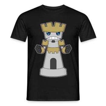 Pièce d’échecs Tour d’échecs - T-shirt homme - noir - Devant - AI Model Male 178 light (178cm)