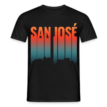 San Jose USA - Men's T-Shirt - black - Front - AI Model Male 178 light (178cm)