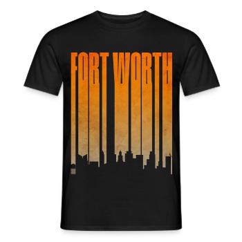 Fort Worth Skyline Gradient - Men's T-Shirt - black - Front - AI Model Male 178 light (178cm)