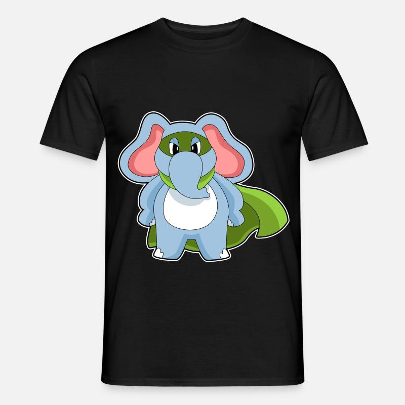 Elefant Held - Männer T-Shirt - Schwarz