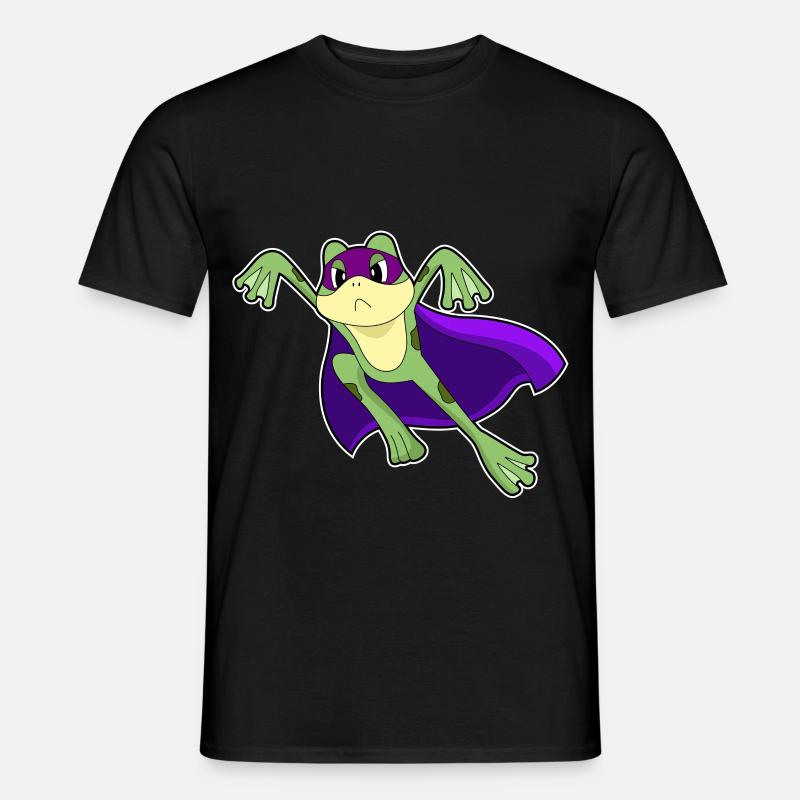 Frosch Held - Männer T-Shirt - Schwarz