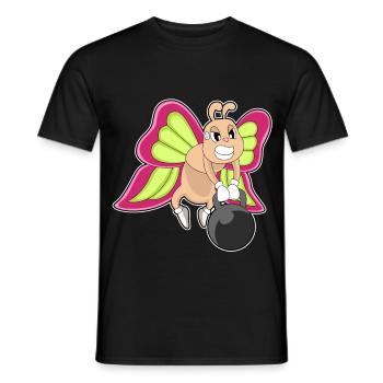 Butterfly Bodybuilder Dumbbell Bodybuilding - Men's T-Shirt - black - Front - AI Model Male 178 light (178cm)