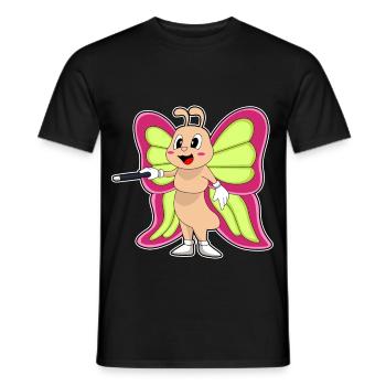Butterfly Wizard Wand - Men's T-Shirt - black - Front - AI Model Male 178 light (178cm)