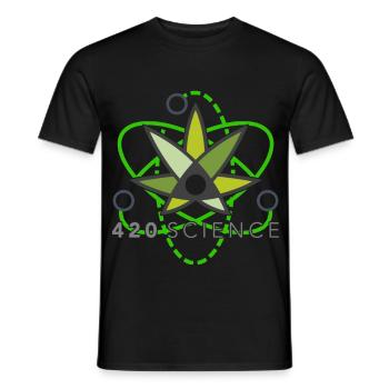 Cannabis Science Weed Weed Weed Weeds - Men's T-Shirt - black - Front - AI Model Male 178 light (178cm)