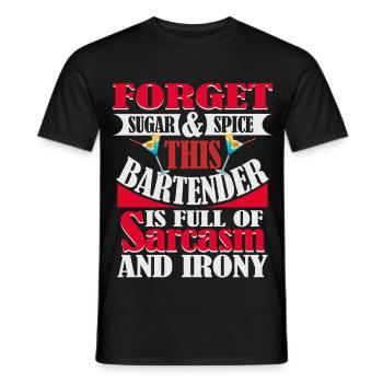 Bartender full of sarcasm and irony cocktail - Men's T-Shirt - black - Front - AI Model Male 178 light (178cm)