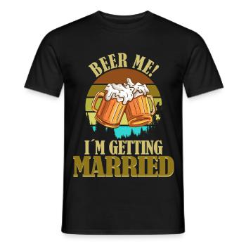 C’est drôle de dire Beer me! Je vais me marier - T-shirt homme - noir - Devant - AI Model Male 178 light (178cm)