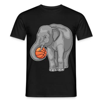 Elefant Basketballspieler Basketball - Männer T-Shirt - Schwarz - Vorne - AI Model Male 178 light (178cm)