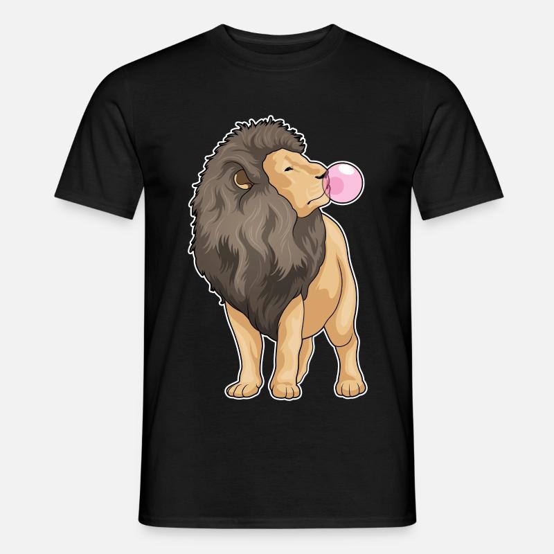 Löwe Kaugummi - Männer T-Shirt - Schwarz