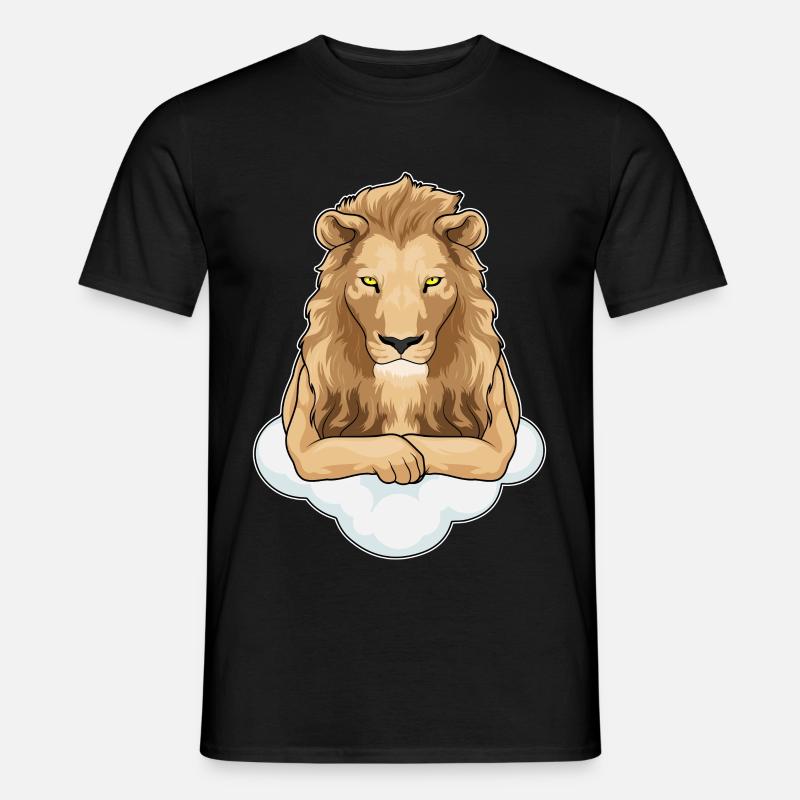 Löwe Wolken - Männer T-Shirt - Schwarz