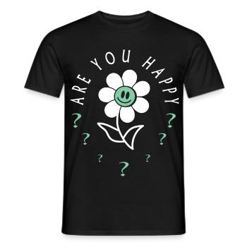 Seid ihr Glücklich, fragte die Blume - Männer T-Shirt - Schwarz - Vorne - AI Model Male 178 light (178cm)