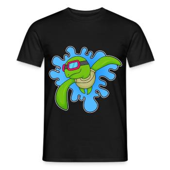 Schildkröte Schwimmen Schwimmbrille - Männer T-Shirt - Schwarz - Vorne - AI Model Male 178 light (178cm)
