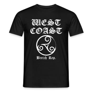 westcoast Breizh blanc - T-shirt homme - noir - Devant - AI Model Male 178 light (178cm)