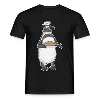 Boulangerie de pain Penguin Baker - T-shirt homme - noir - Devant - AI Model Male 178 light (178cm)