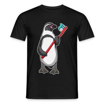 Penguin Toothbrush - Men's T-Shirt - black - Front - AI Model Male 178 light (178cm)