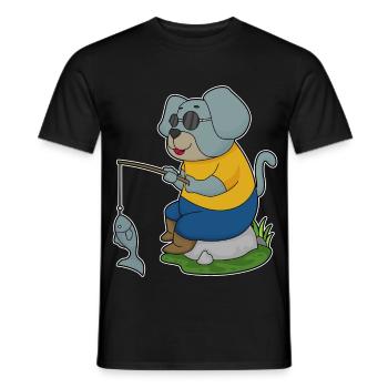 Pêche au poisson Dog Angler - T-shirt homme - noir - Devant - AI Model Male 178 light (178cm)