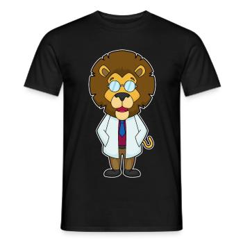 Löwe Arzt Arztkittel - Männer T-Shirt - Schwarz - Vorne - AI Model Male 178 light (178cm)