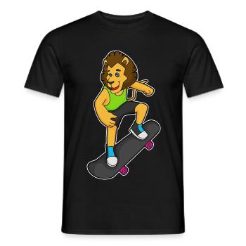Lion Skater Skateboard - Men's T-Shirt - black - Front - AI Model Male 178 light (178cm)